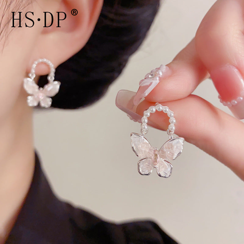 Thick Sier Handmade Crystal Butterfly Exquisite Rings