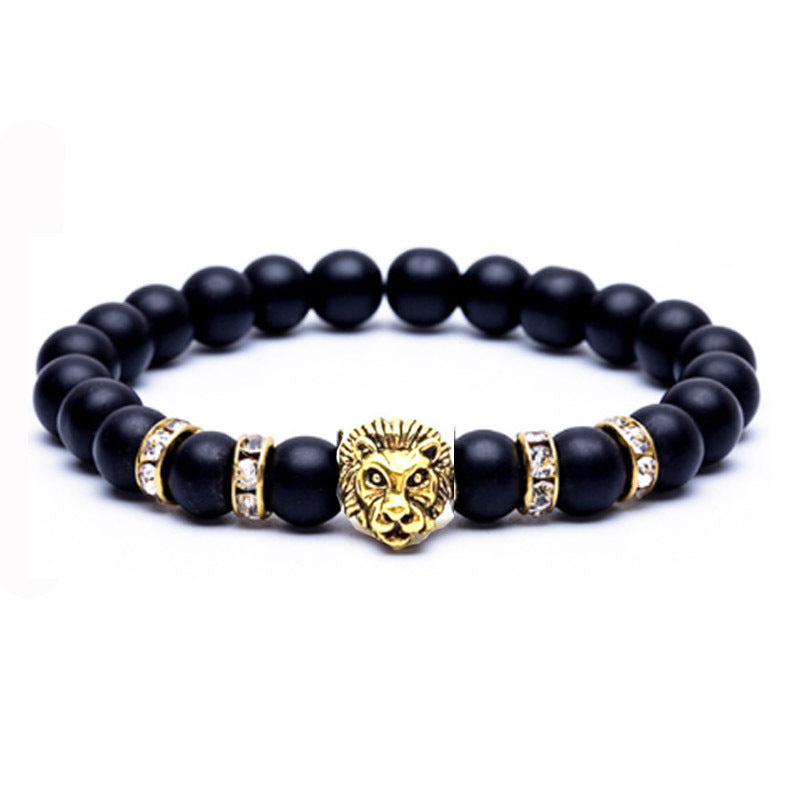 Ornament Fashion Lava Stone Lion Beaded Bracelets