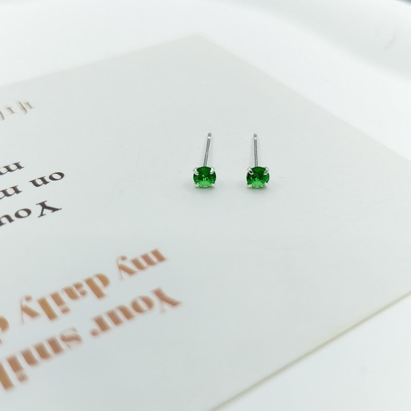 Sier Pin Simple Exquisite Petite Ear Stud Earrings