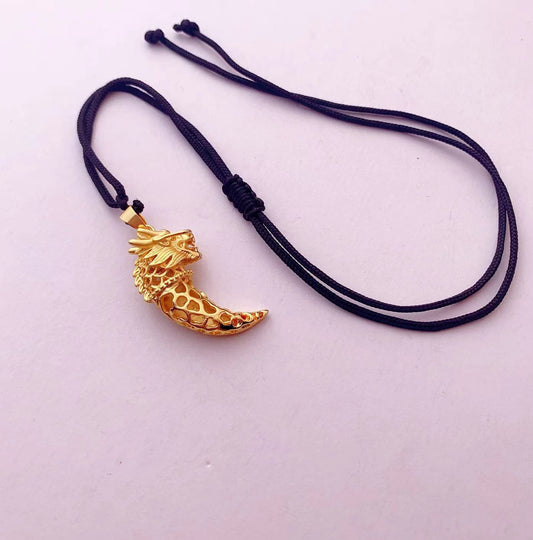 Men's Zodiac Dragon Tooth Brass Gold Plated Retro Style Pendants