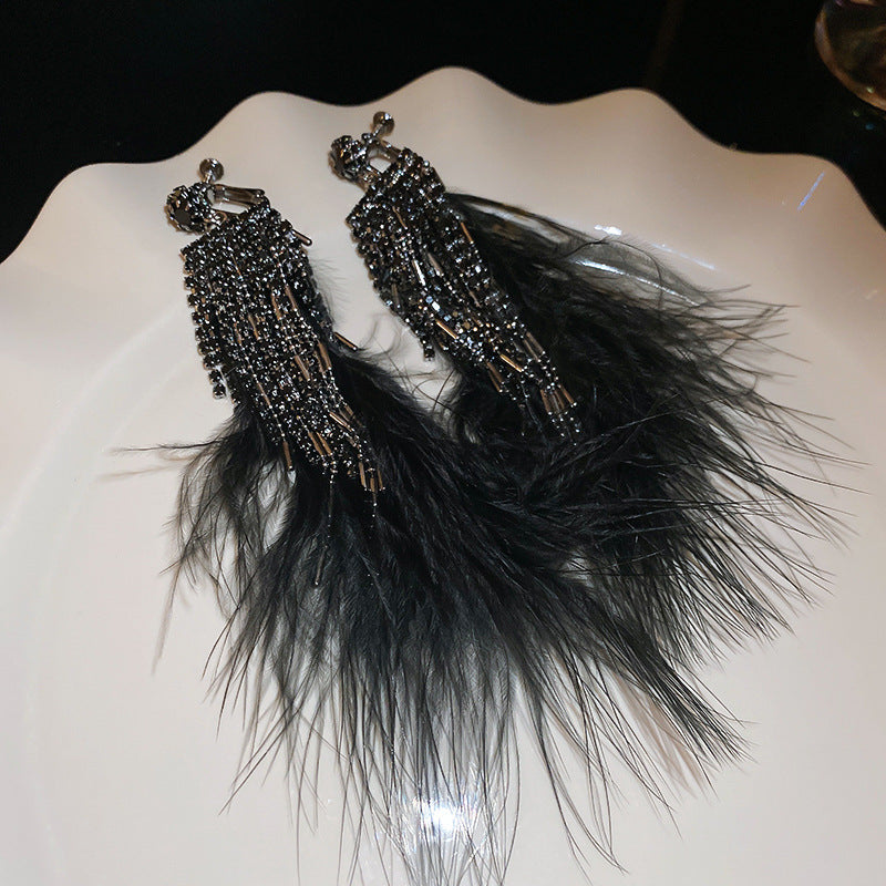 Cheese Pleated Fashionable Casual Style Ear Hook Earrings
