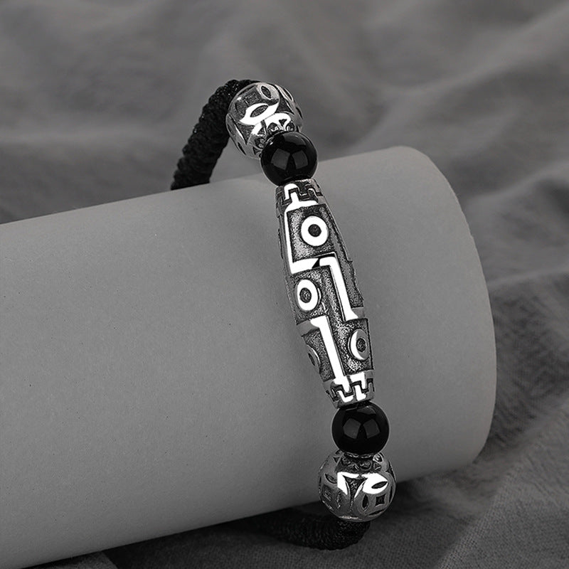 Men's Simple Personality Ethnic Style Handmade Beads Woven Black Bracelet
