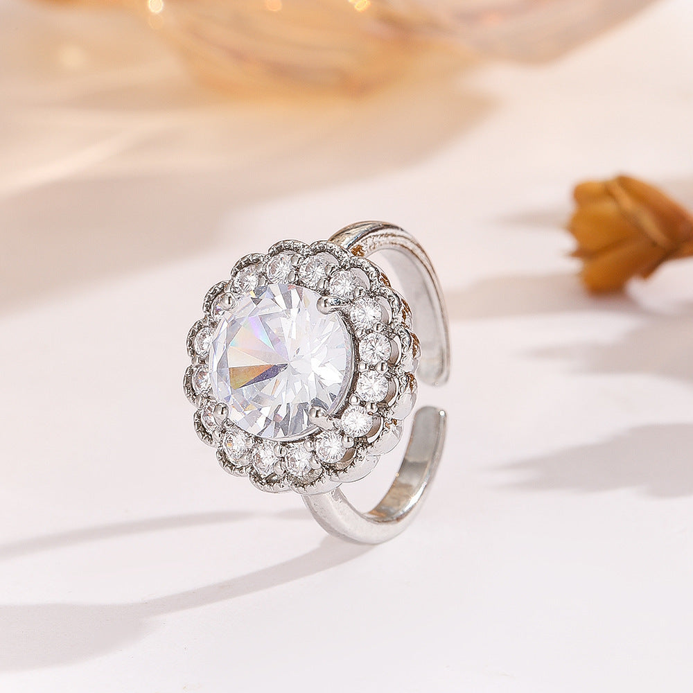 Beating Inlaid Zircon Diamond Affordable Luxury Fashion Heart-shaped Female Ring