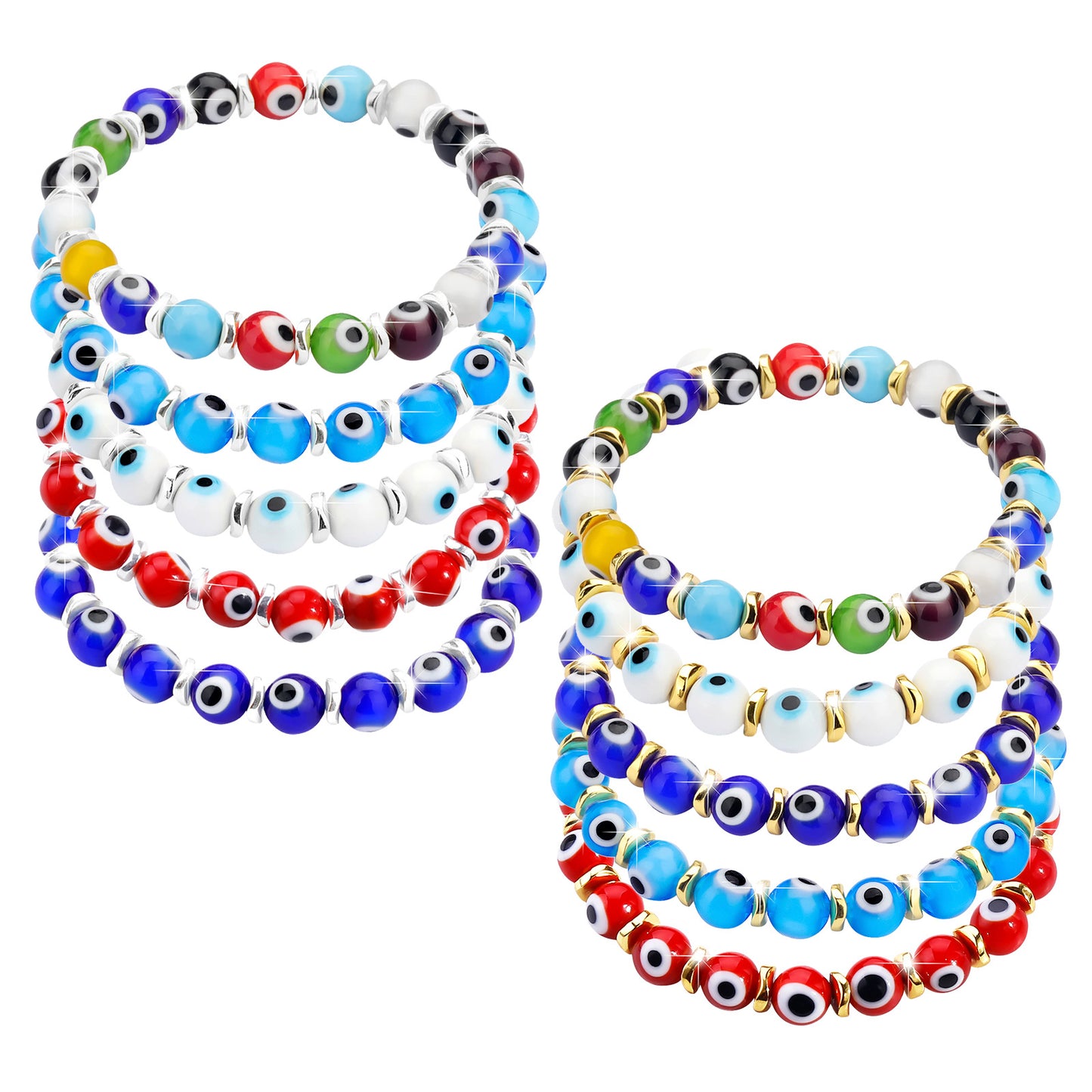 Women's & Men's Haematite Glass Eye Beaded Devil Bracelet