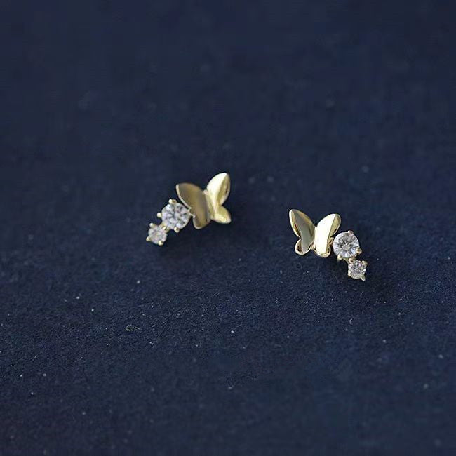 Women's Gold-plated Mini Exquisite Entry Lux Elegant Stud Earrings