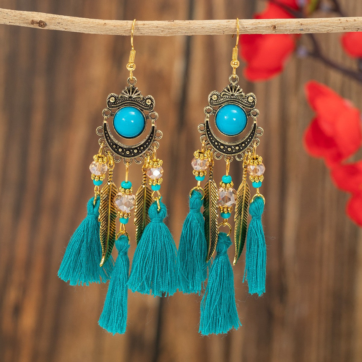 Style Retro Long Fringe Ear Hook Bohemian Yunnan Earrings
