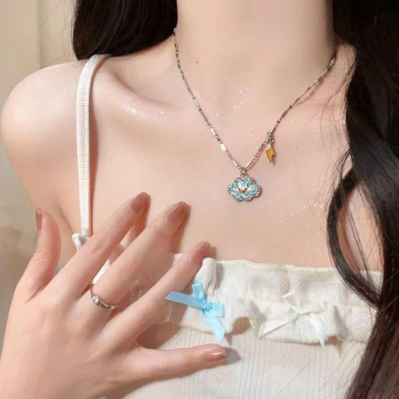 Beads Female Style Milk Cool Cute Wild Color Dopamine Clavicle Necklace