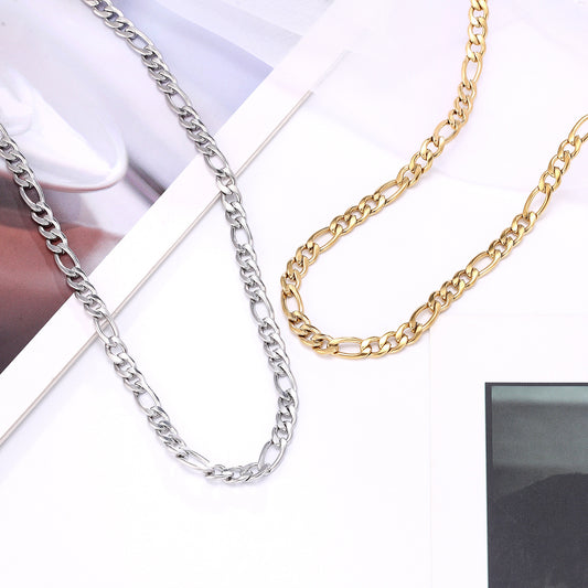 Women's Gold Titanium Steel Choker Minority Twin Hemp Flowers Necklaces