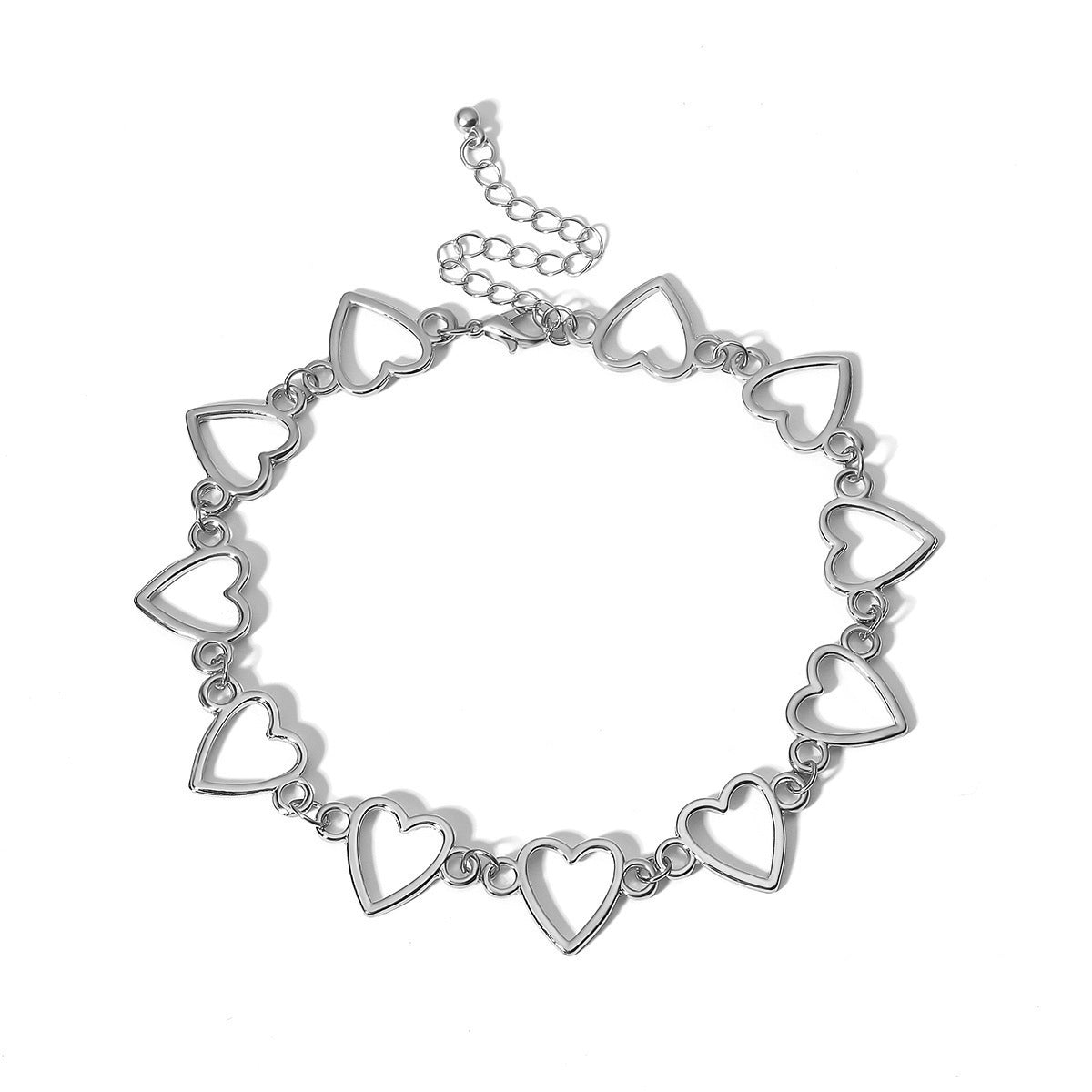 Women's Simple Heart-shaped Hollow Personalized Chain Love Necklace