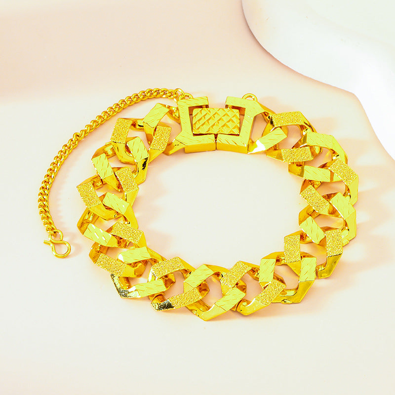 Vietnam Sand Gold Wide-brimmed Large Thick Bracelets