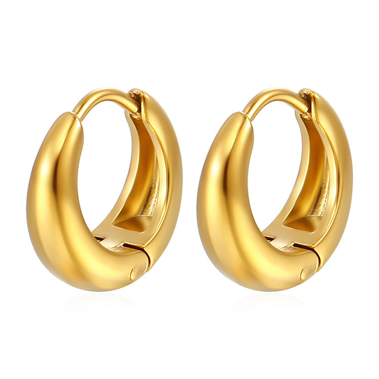 Stainless Steel Round Arc Surface Clip Simple Ear Buckle