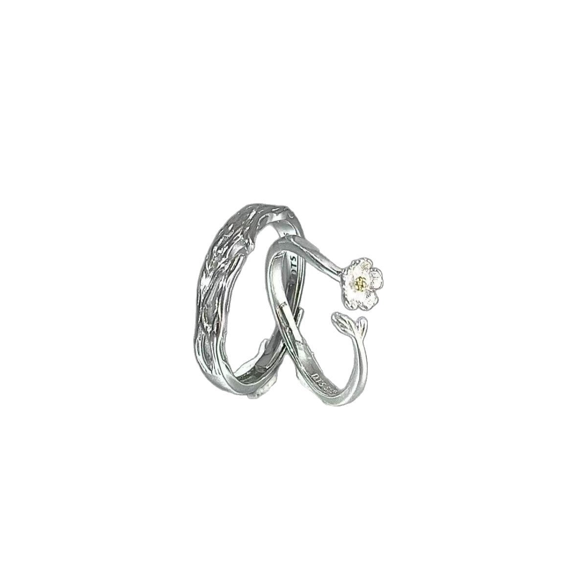 Not To Evade Couple Jasmine Flower Design Open Artistic Ring