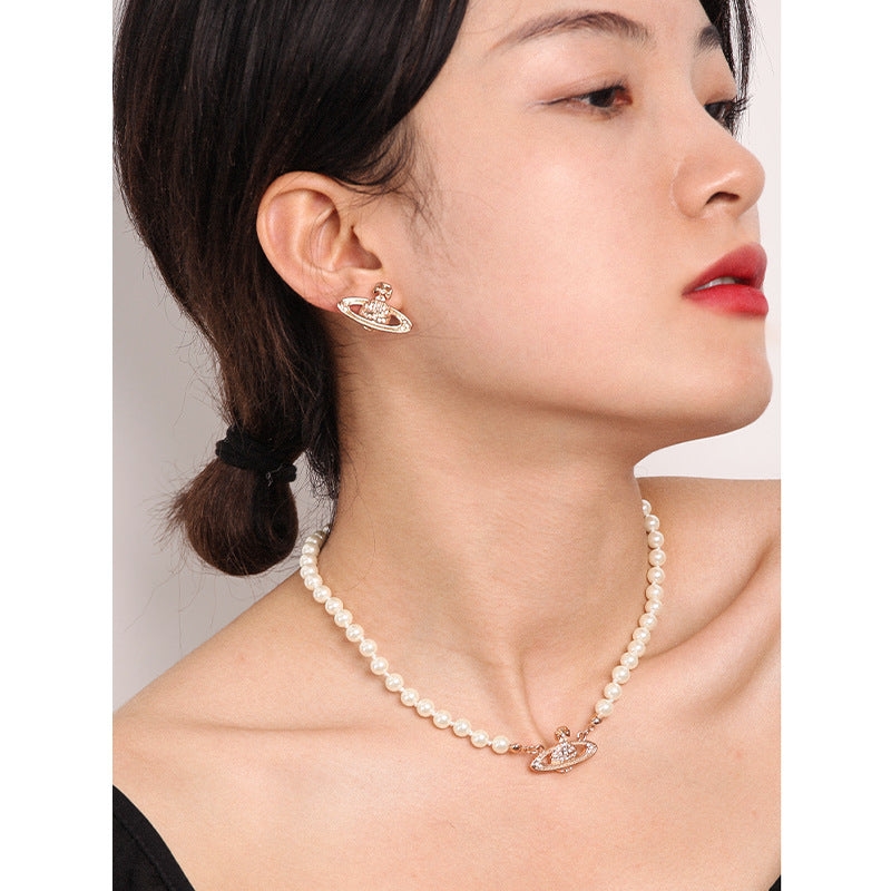 Charming Women's Planet High-grade Ear Fashionable Stud Earrings