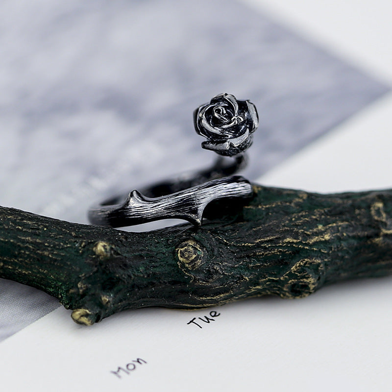 Women's & Men's Dark Cold Wind Vine Thorn Trendy Hip Hop Cool Ring