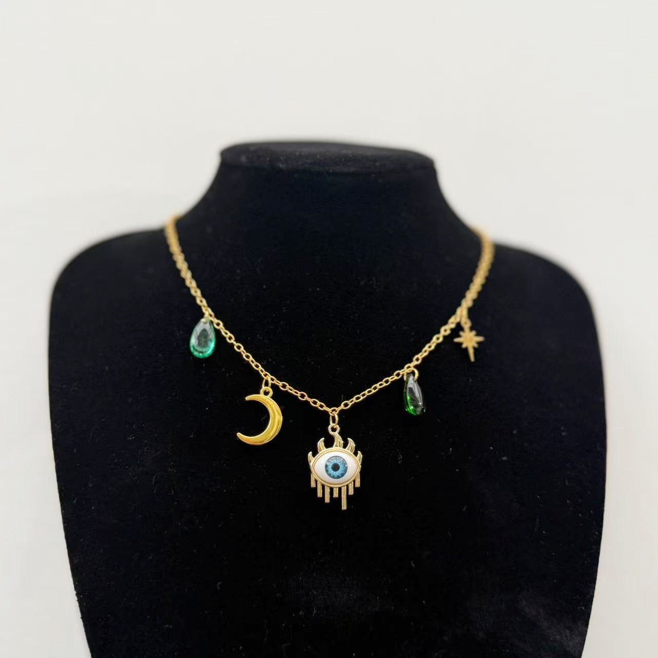 Star Moon Gold Turquoise Eye Devil's Necklaces