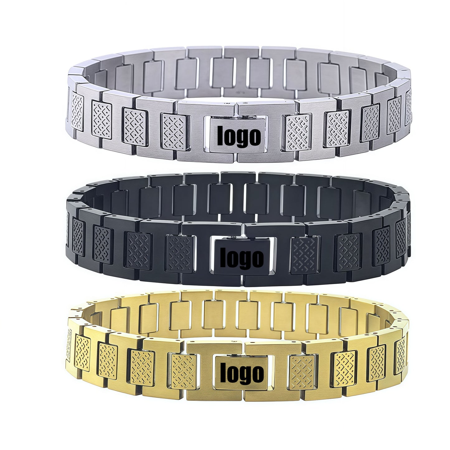 Women's & Men's Box Stainless Steel Crocodile Adjustable Strap Bracelets