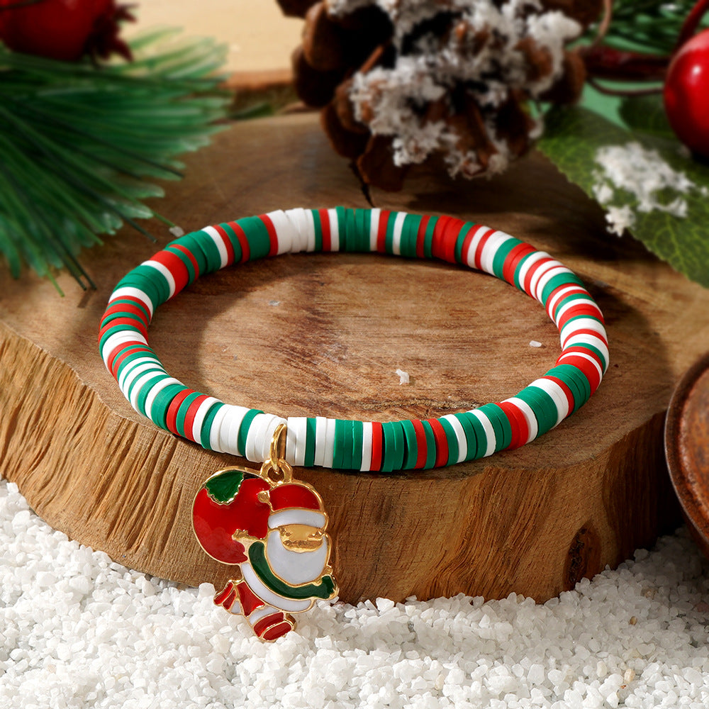 New Super Santa Christmas Polymer Clay Bracelets