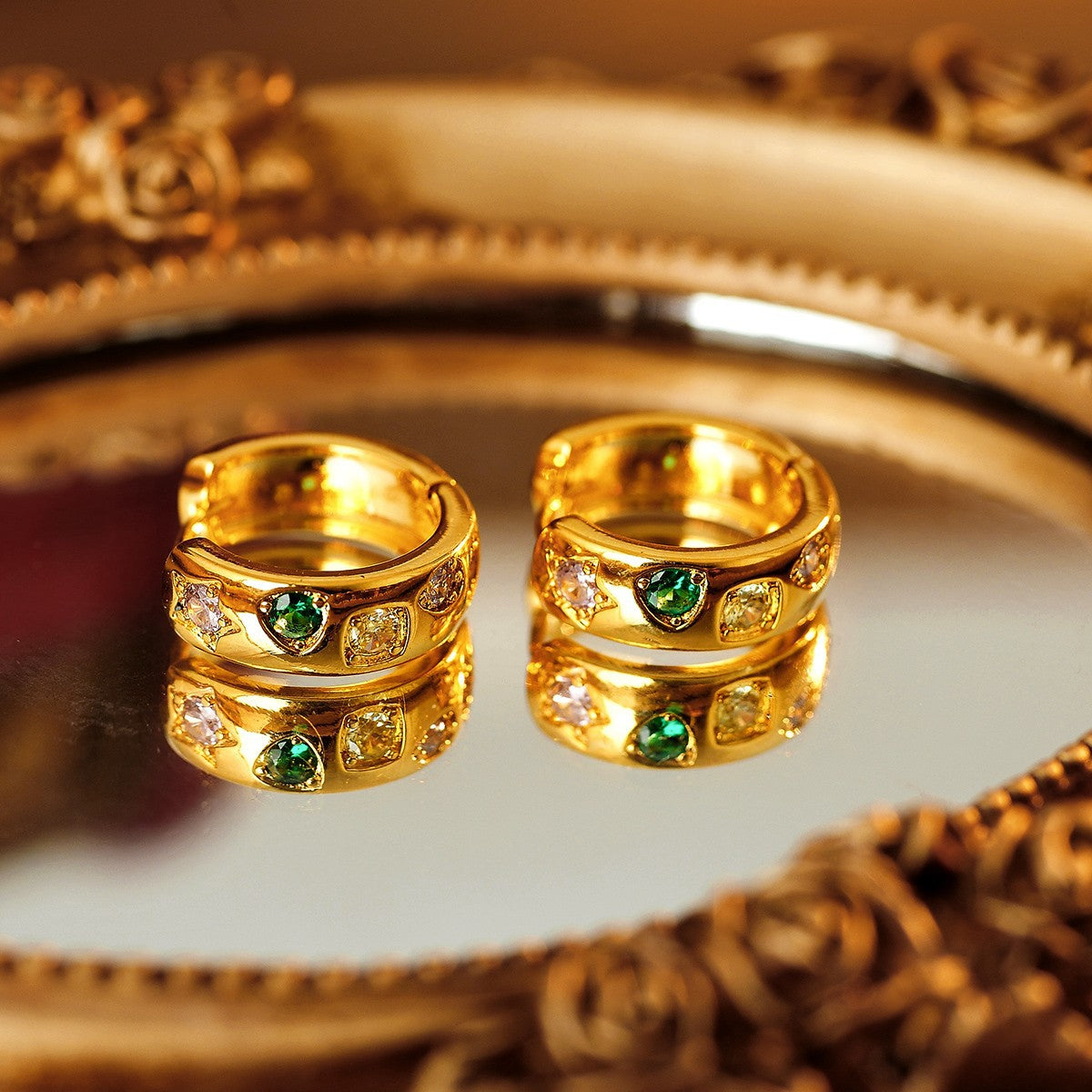 Stylish Gems Colorful Zircon Unique Temperament Earrings