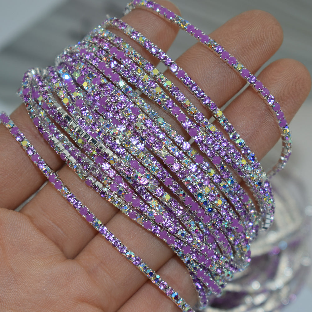 Single Row Indian Rhinestone Thin Stretch Full Bracelets