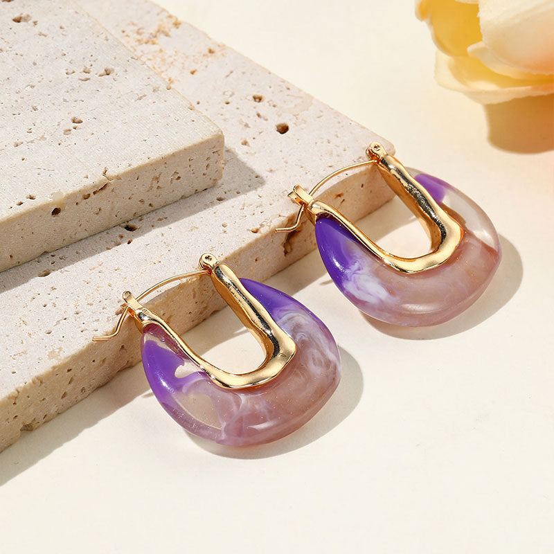 Women's Alloy Resin Gradient Color Handmade Eardrops Earrings