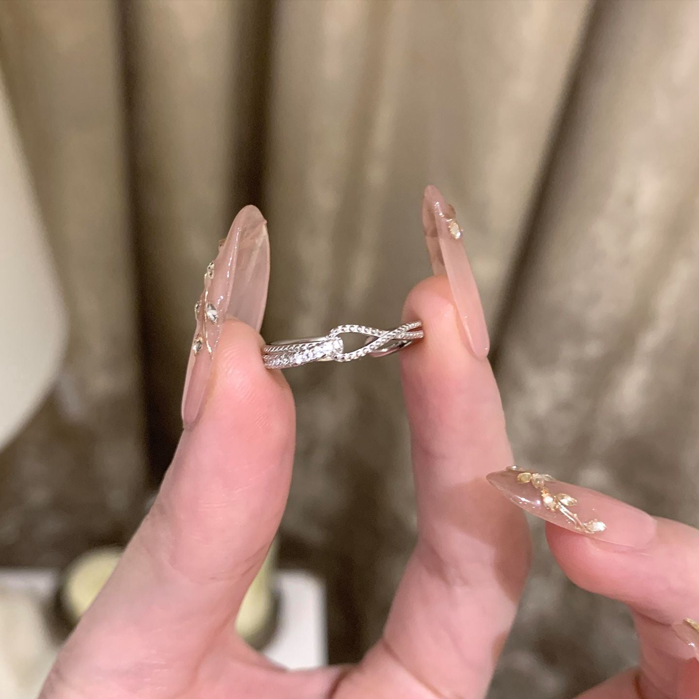 Zircon Simple Female Opening Adjustable Index Finger Light Luxury Rings