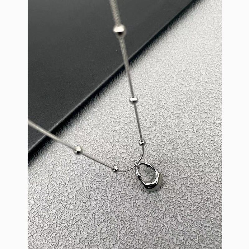 Geometric Drop-shaped Titanium Steel Light Luxury Minority Simple Abstraction Temperament Necklace