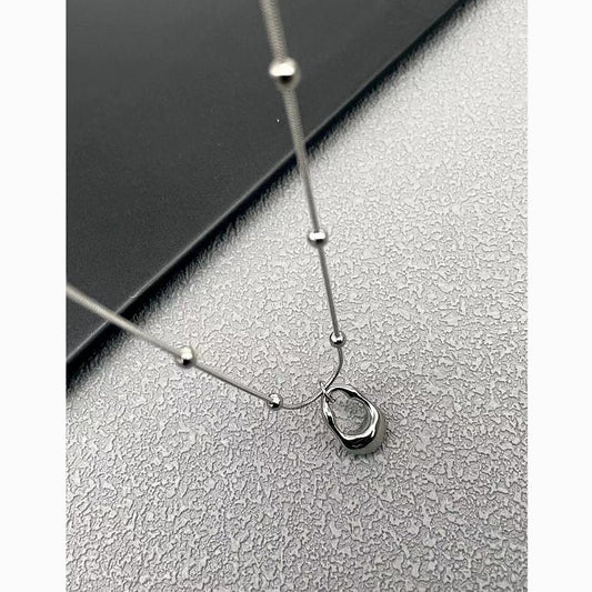 Geometric Drop-shaped Titanium Steel Light Luxury Minority Simple Abstraction Temperament Necklace