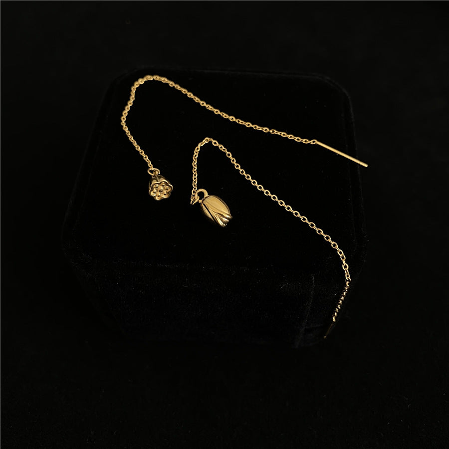 Titanium Steel Lotus Seedpod Asymmetric Face Slimming Ear Line