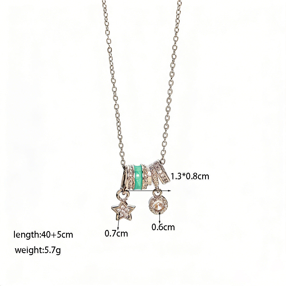 Women's Micro Inlaid Zircon Sun Star Moon Zodiac Clavicle Necklace