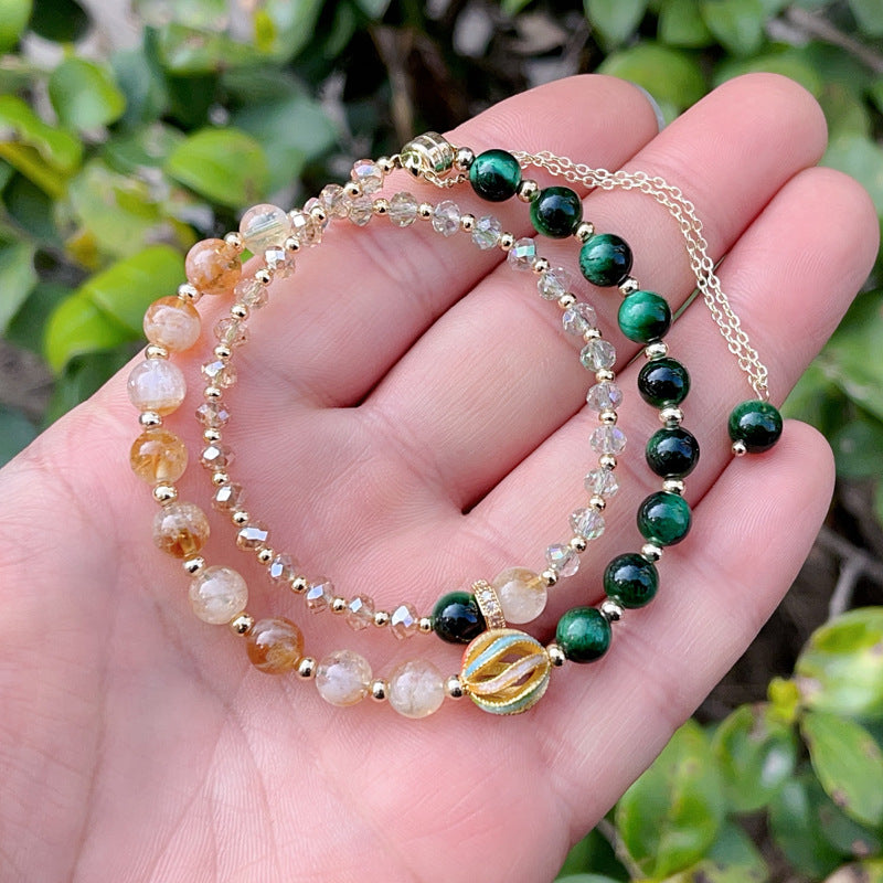 Tigereye Yellow Tower Crystal Magnetic Buckle Bracelet
