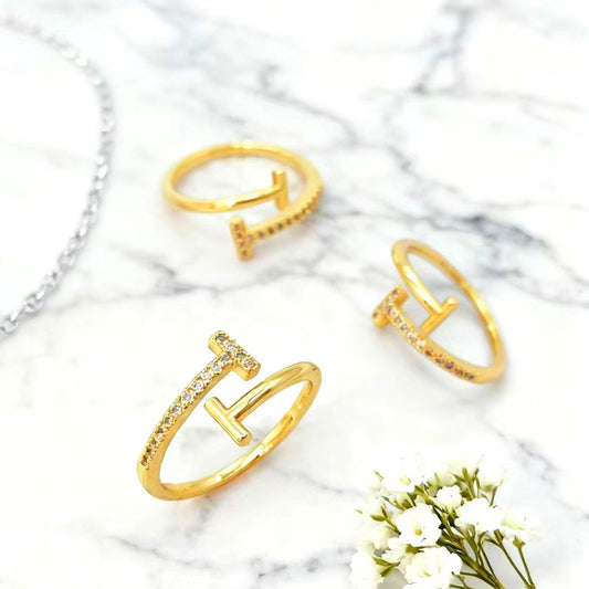 Women's Double Opening Zircon High-grade Cold Style Rings