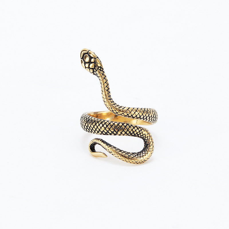 Comfortable Personality Retro Snake Titanium Steel Rings