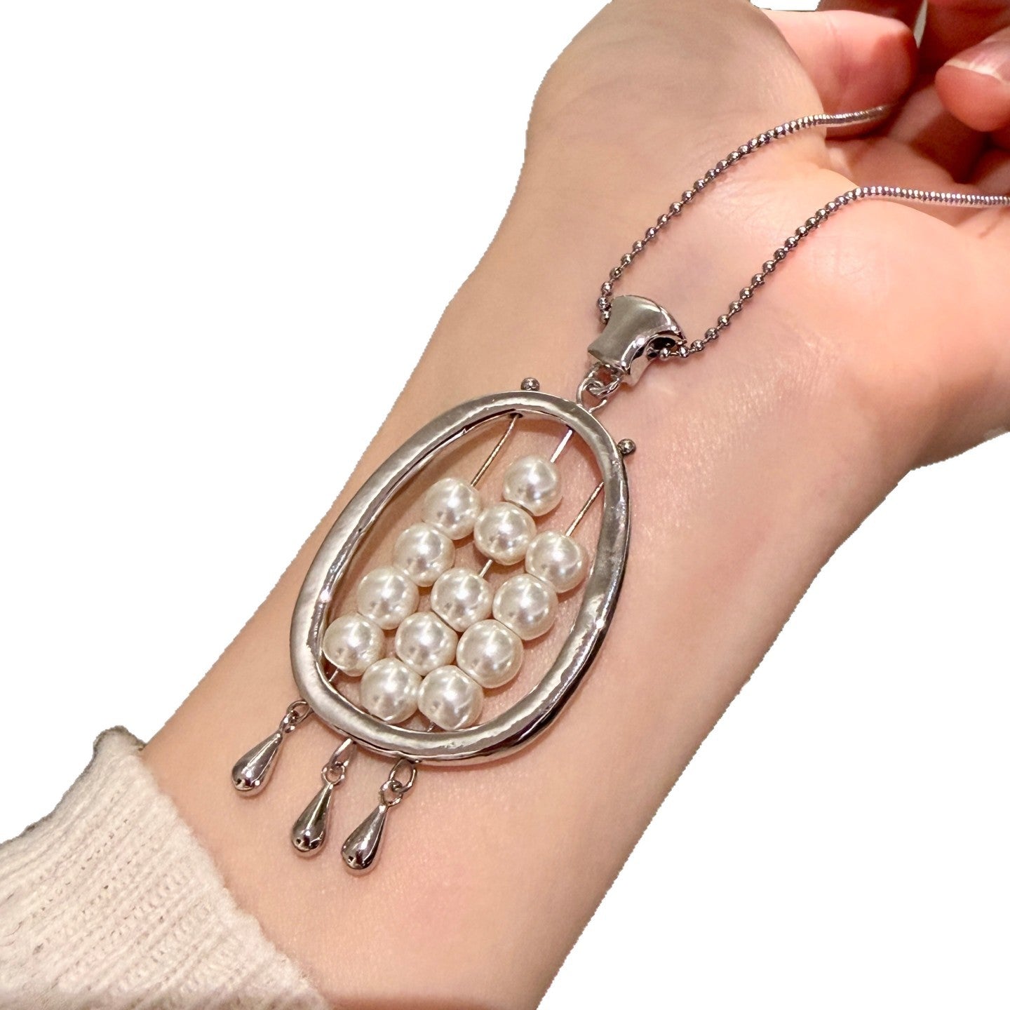Abacus Water Drop Tassel High-grade Light Luxury Delicate Pearl Beaded Pendants