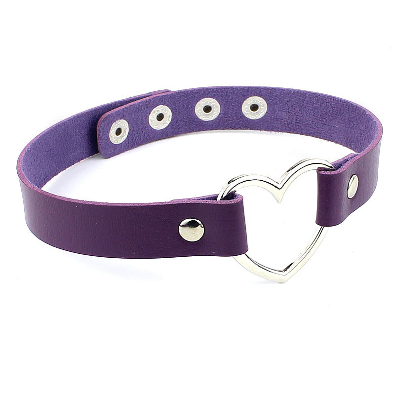 Fashion Punk Nightclub Soft Leather Heart Love Necklaces