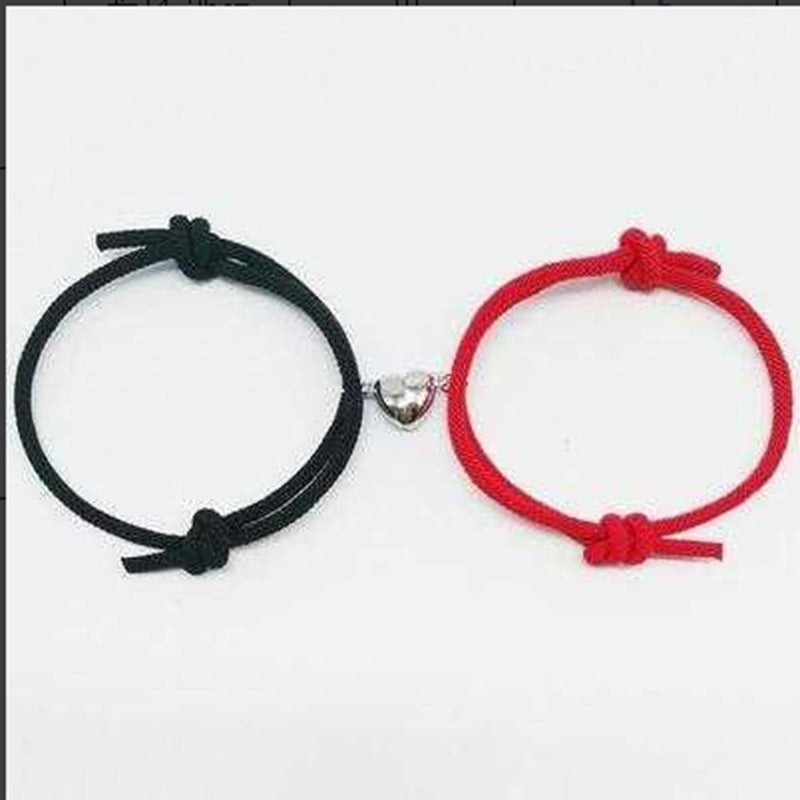 Women's & Men's Simple Love Magnetic Snap One Pair Bracelets