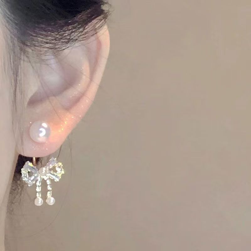 Love Heart Tassel Ear High Class Elegant Eardrops Stud Earrings