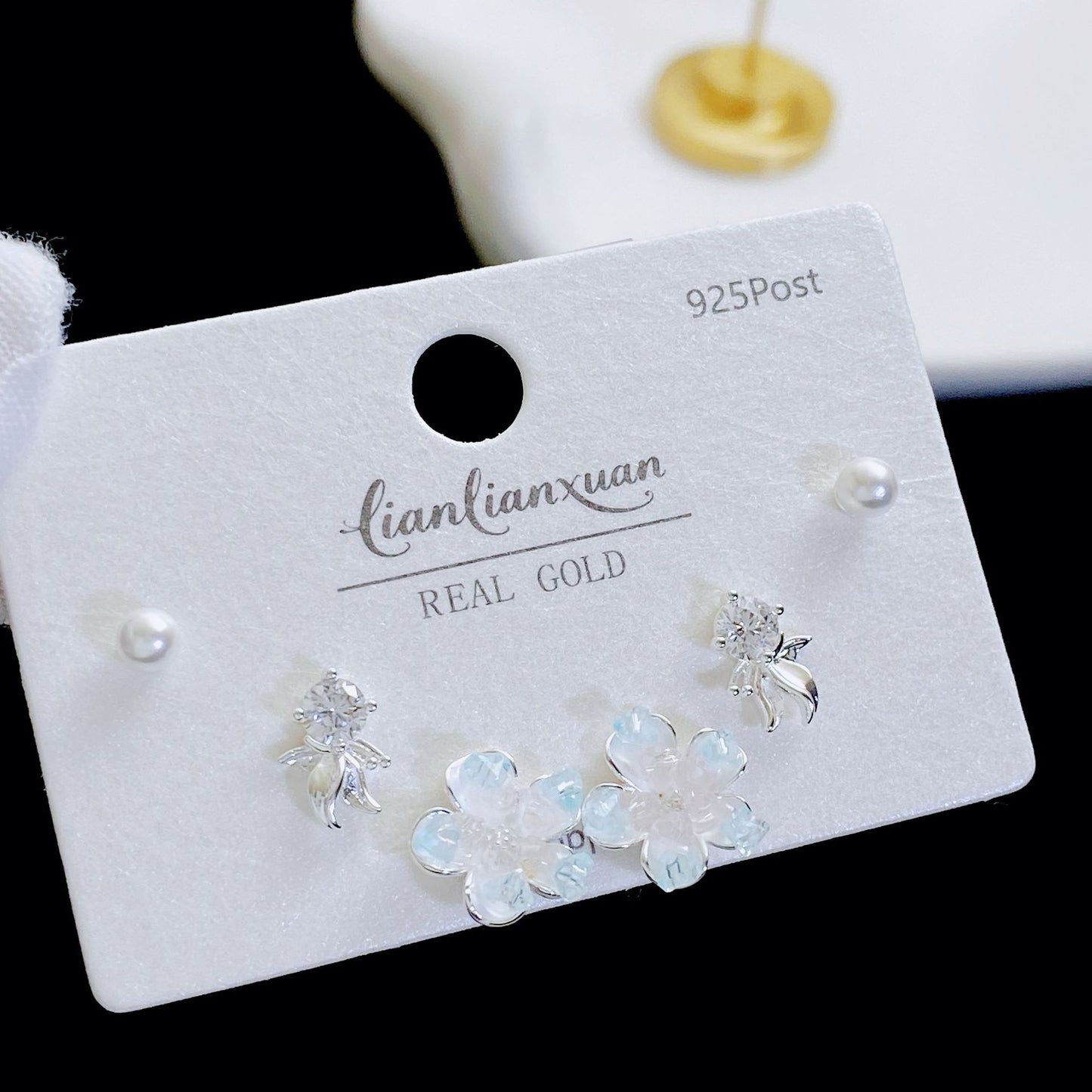 Women's Needle Simple Series Three Pairs Storage Ear Rings
