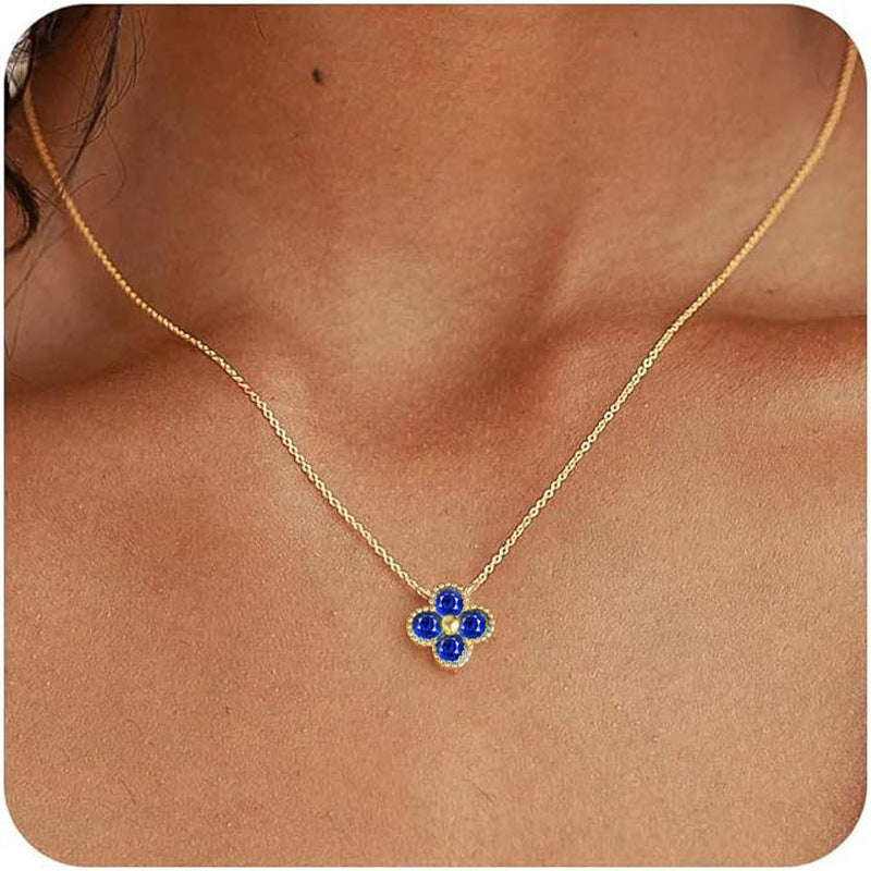 Women's Colors Four-leaf Clover Affordable Luxury Fashion Temperament Design High-grade Pendants