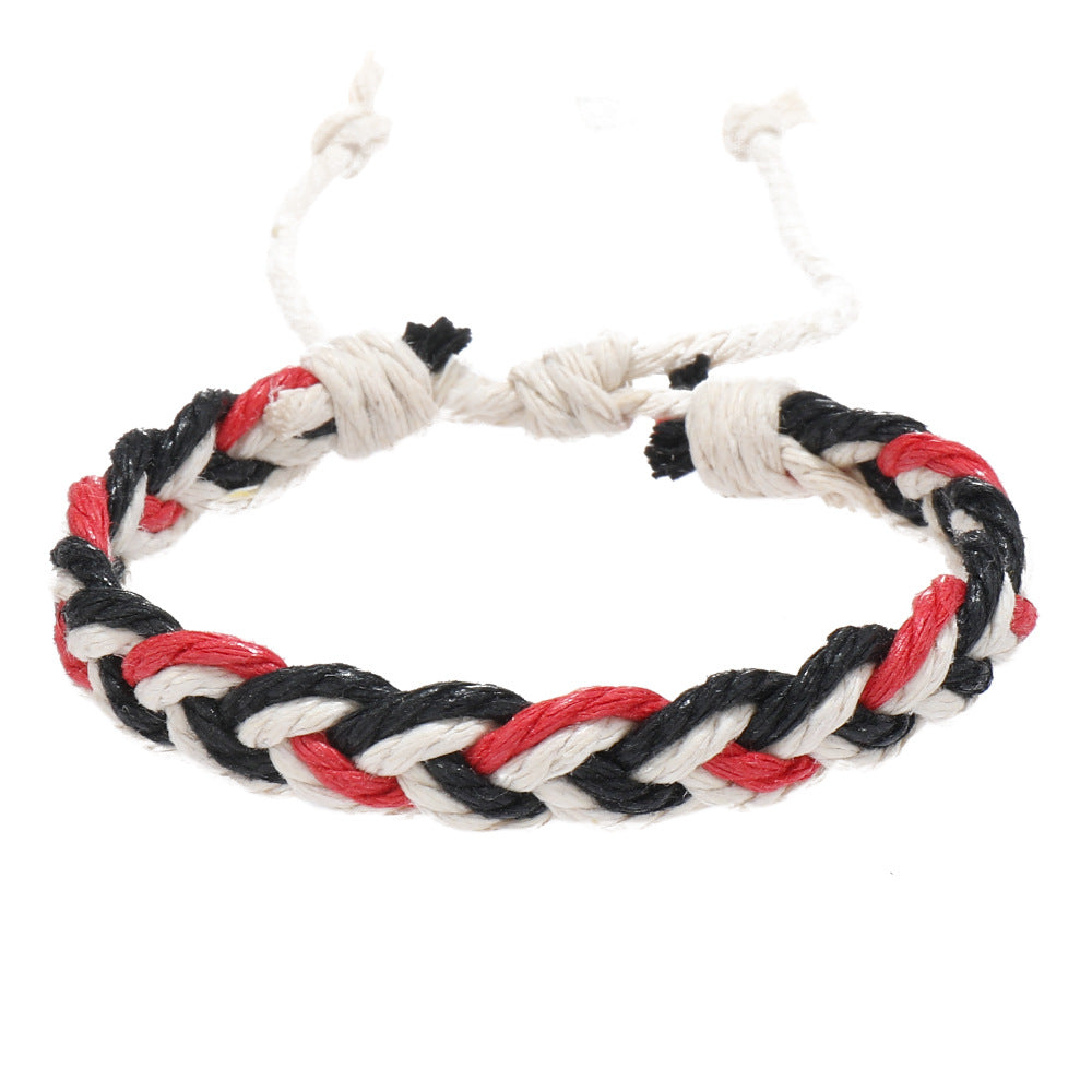 Men's Sports Style Cotton String Braided Little Lion Hand Weaving Bracelet