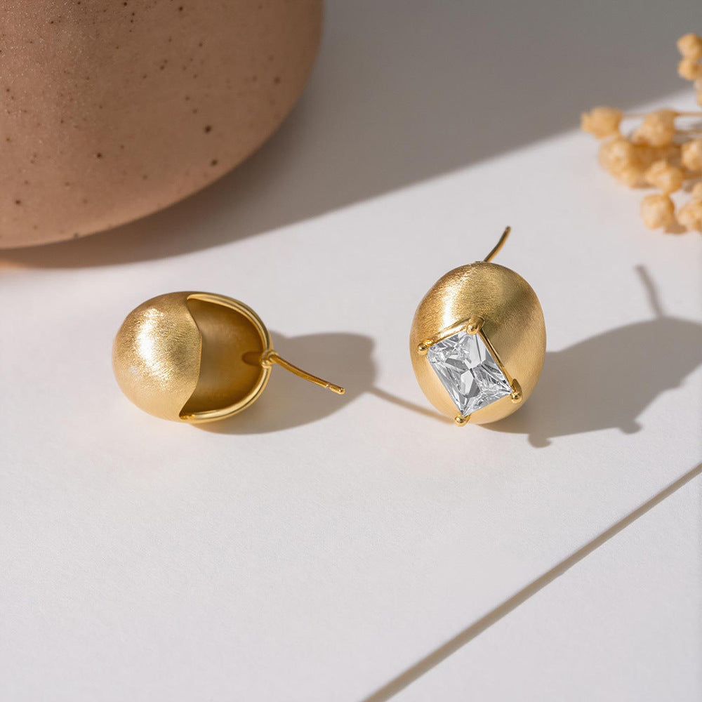 Simple Graceful Real Gold Auricular Needle Ear Rings
