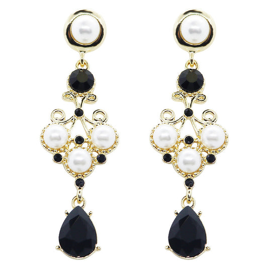 Women's French Style Vintage Baroque Dignified Ear Earrings