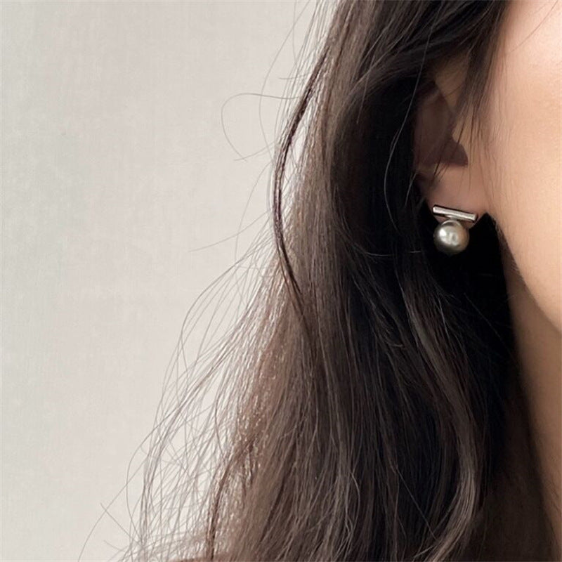 Dignified Sense Of Design Pearl Eardrops Geometric Earrings