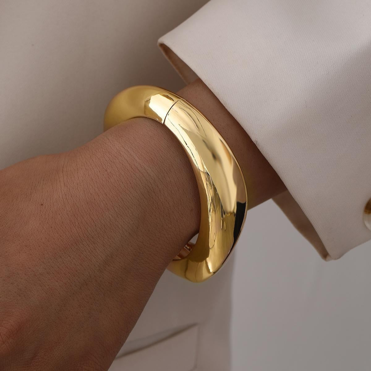 Leaves Glossy Irregular With Personality Stripes Bracelets