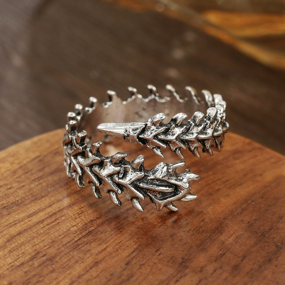Women's & Men's Punk Backbone Skull Personality Retro With Opening Adjustable Centipede Rings