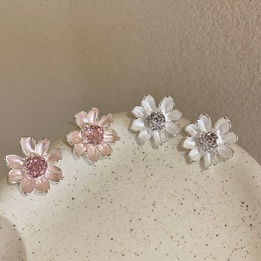 Fresh Sweet Gentle Temperament Versatile Sier Stud Earrings