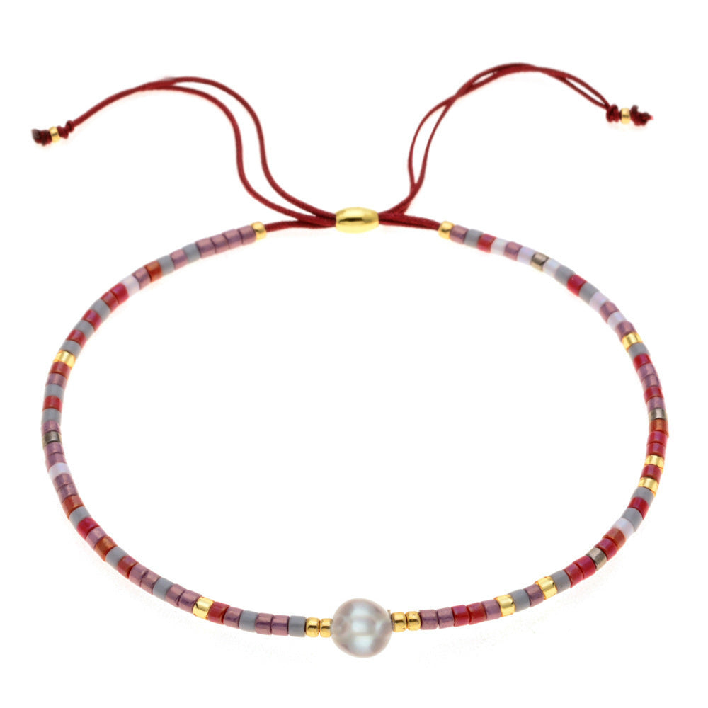 Sweet Mixed Color Bead Handmade Beaded Friendship Rope Bracelet