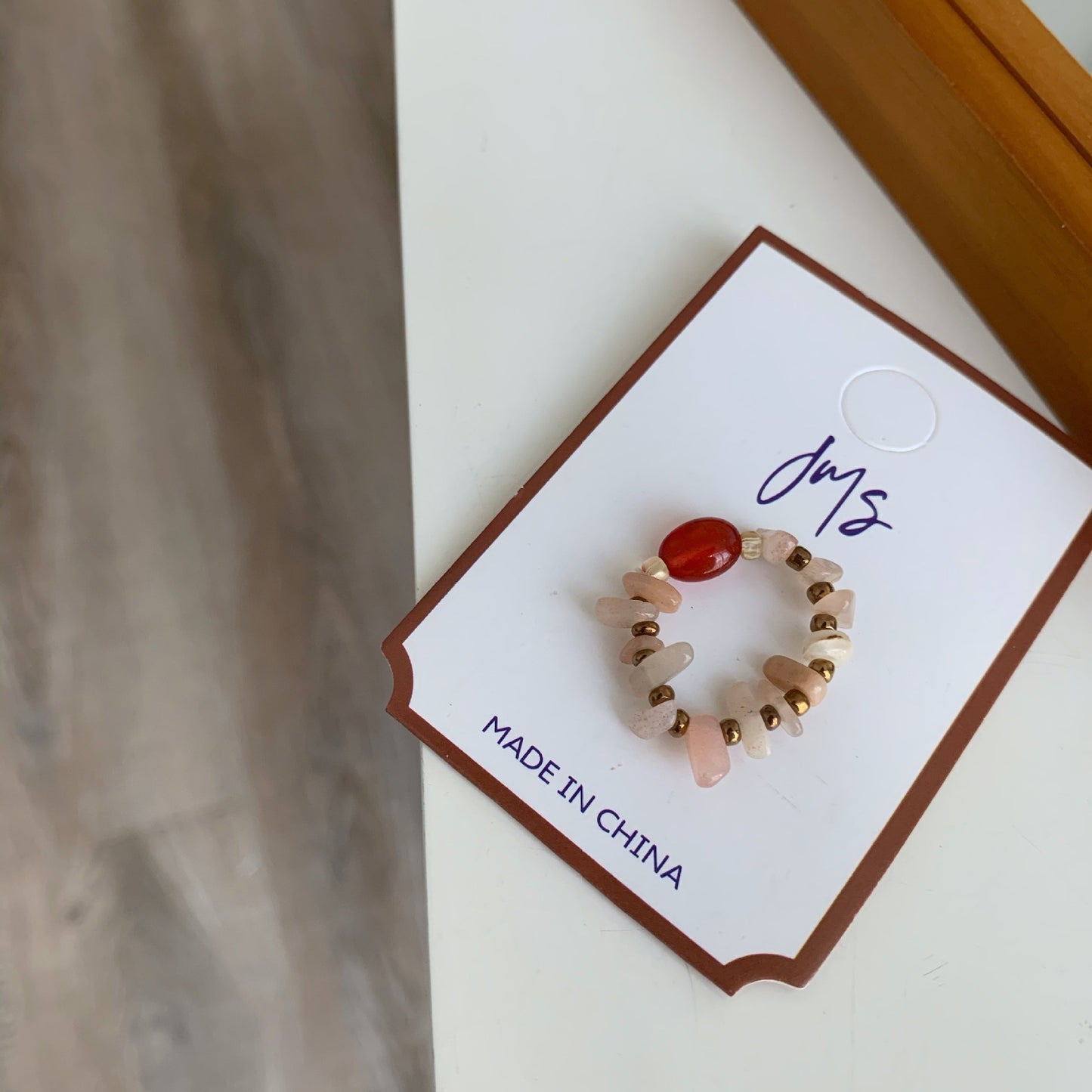 Women's Retro Simple Handmade Beaded Natural Stone Rings