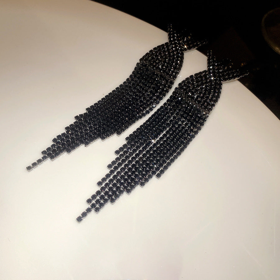 Women's Sier Diamond Tassel Light Luxury High-grade Simple Rings