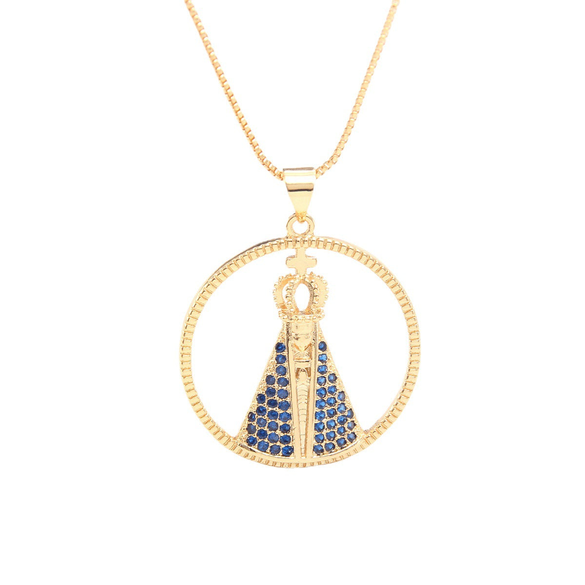 Fashionable Golden Hollow Gold Inlaid Zircon Lace Necklace