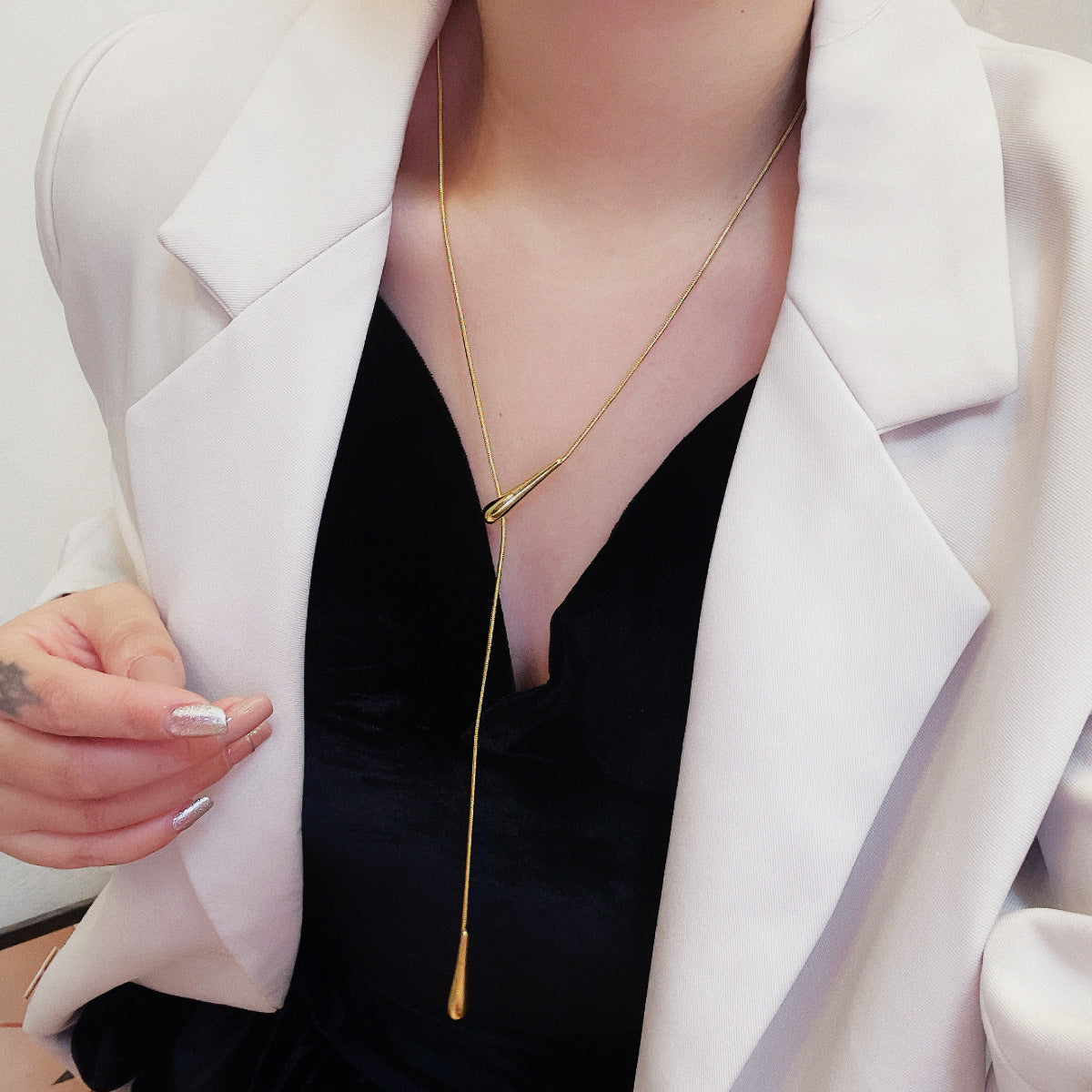 Starry Sky Adversity High Sense Water Drops Necklace